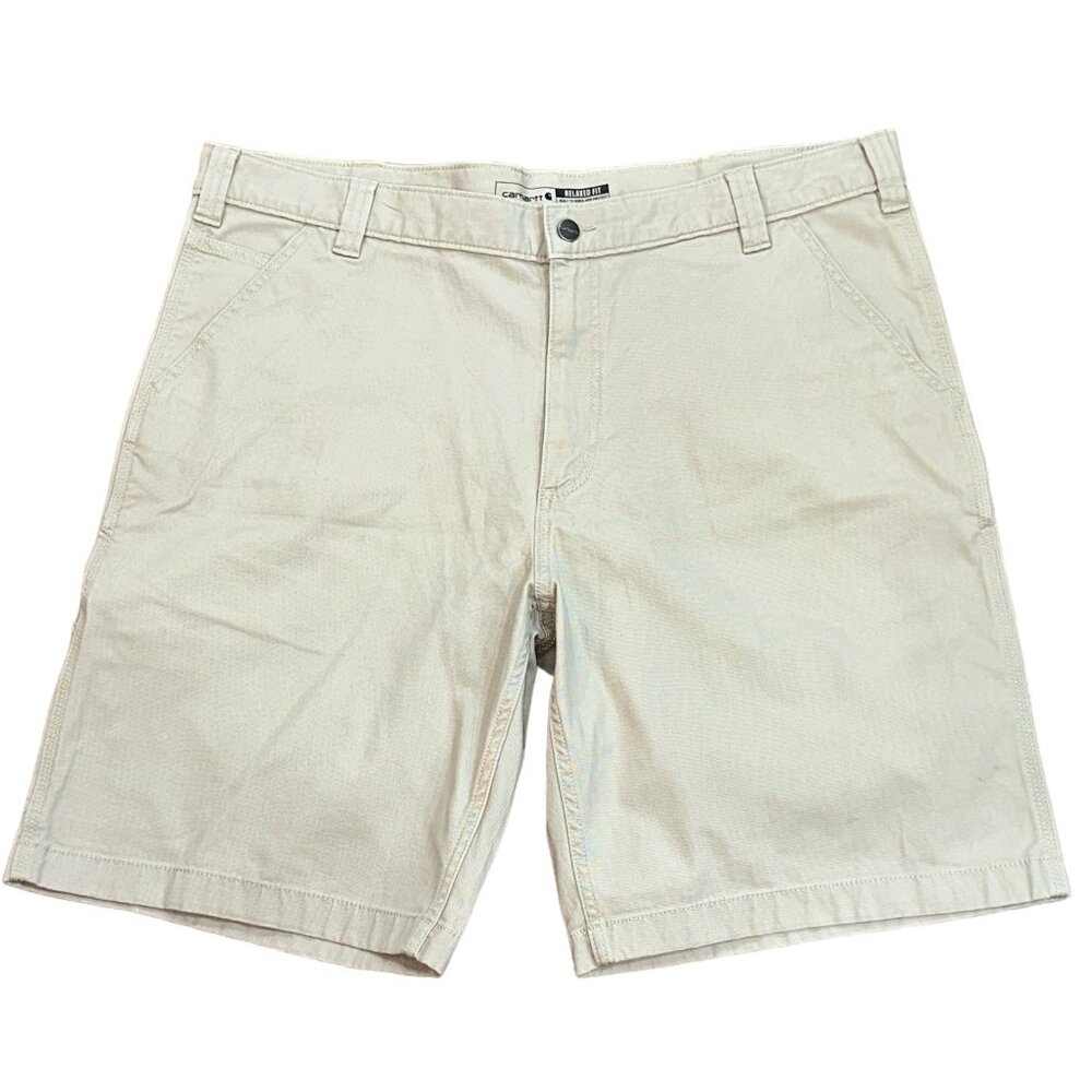 Carhartt Rugged Flex Relaxed Fit Canvas Work‎ Short Tan Size 40 Style# BS2514-M